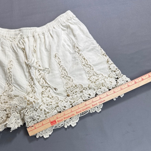 Anthropologie Elevenses Filigree Ivory Lace Shorts Size M - Picture 11 of 11